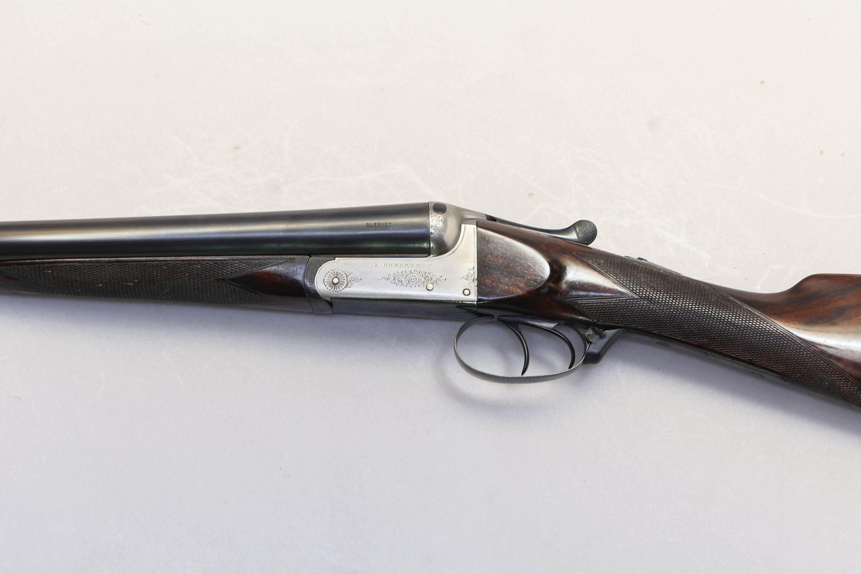 E Roberts SXS Side by Side Boxlock 12 Ga 30" Barrels-img-4
