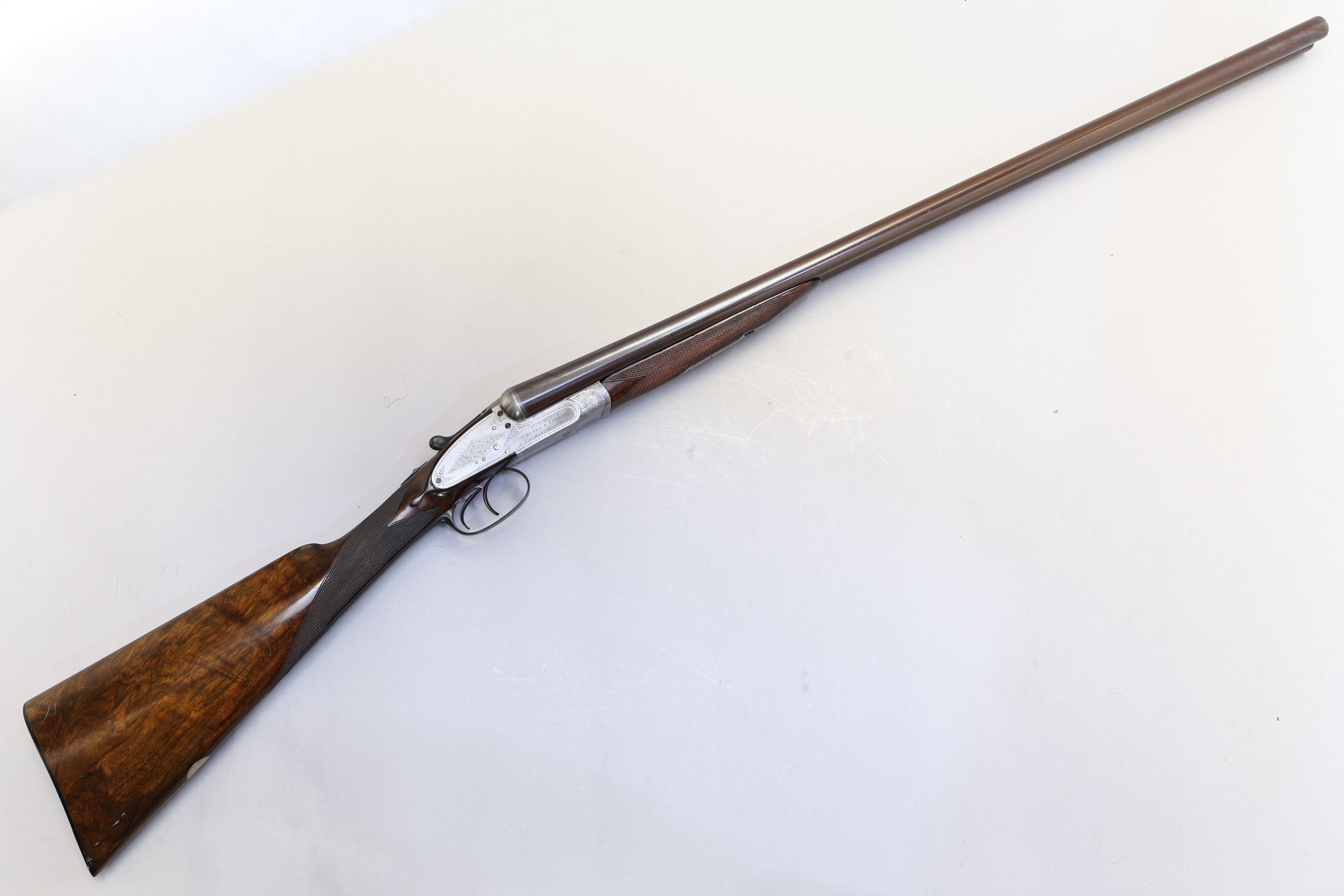 Antique Thomas Bland Sideplate Side by Side, 12 Ga 30.25" Damascus Barrels-img-1