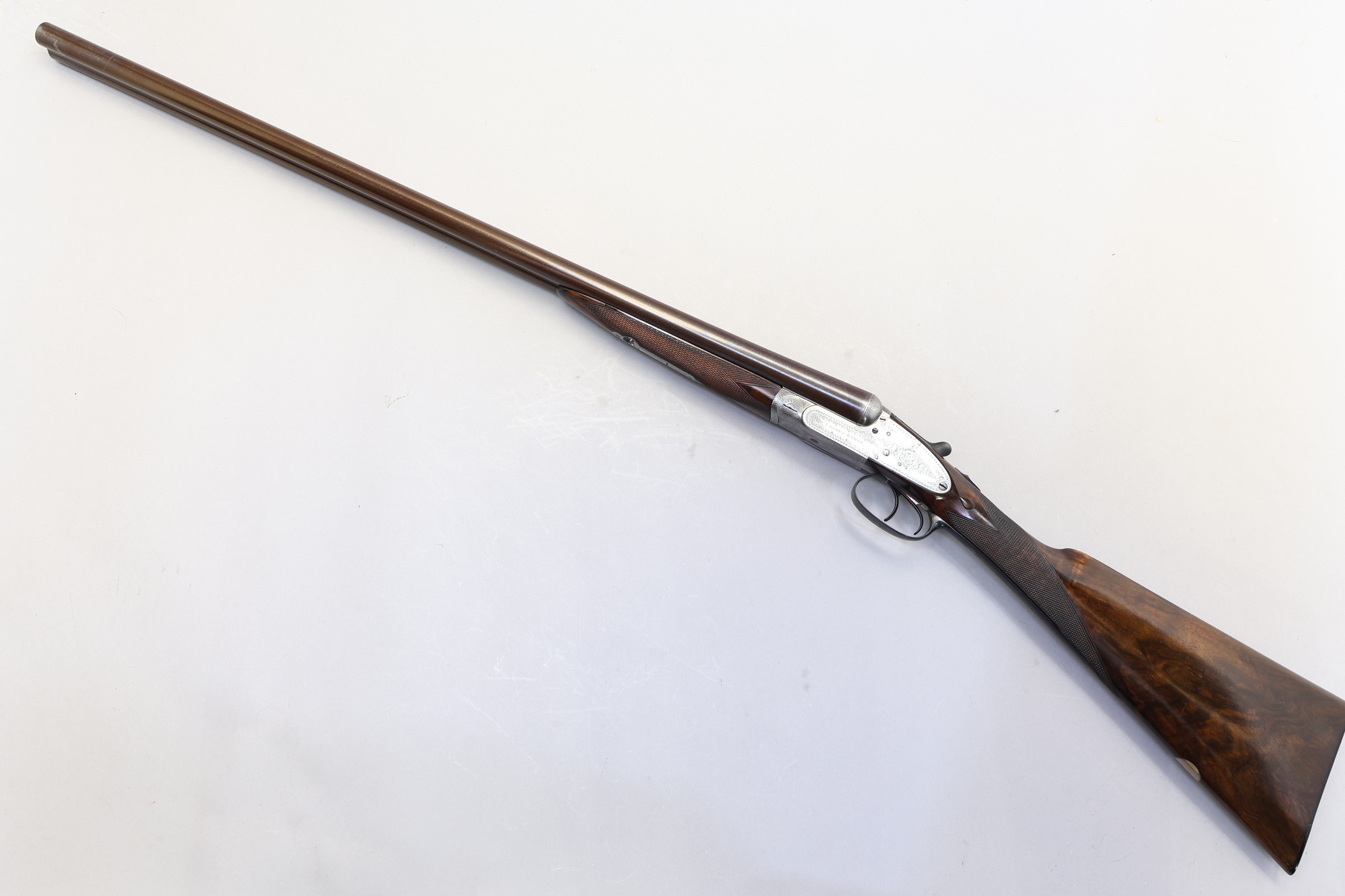 Antique Thomas Bland Sideplate Side by Side, 12 Ga 30.25" Damascus Barrels-img-2