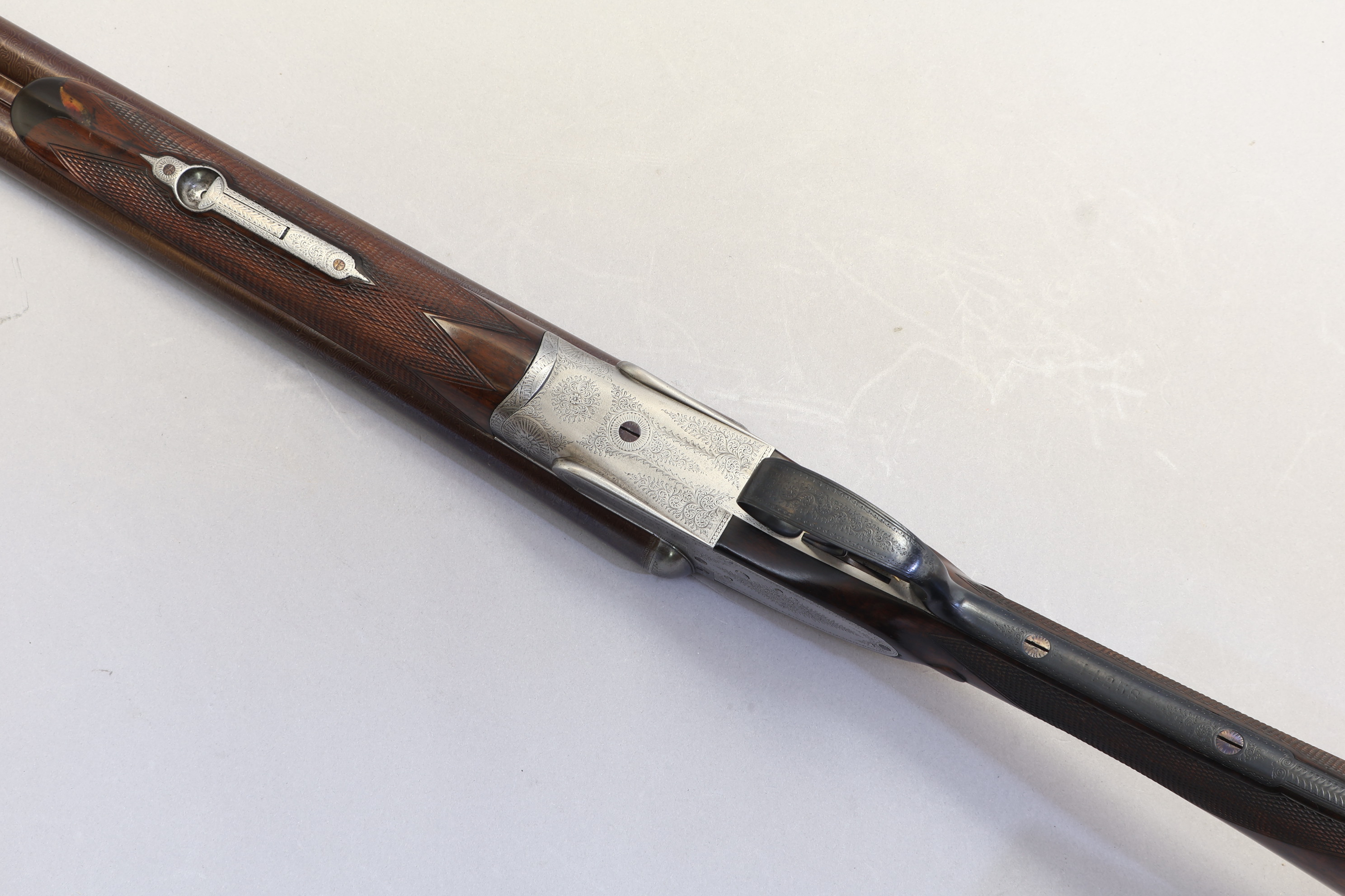 Antique Thomas Bland Sideplate Side by Side, 12 Ga 30.25" Damascus Barrels-img-4