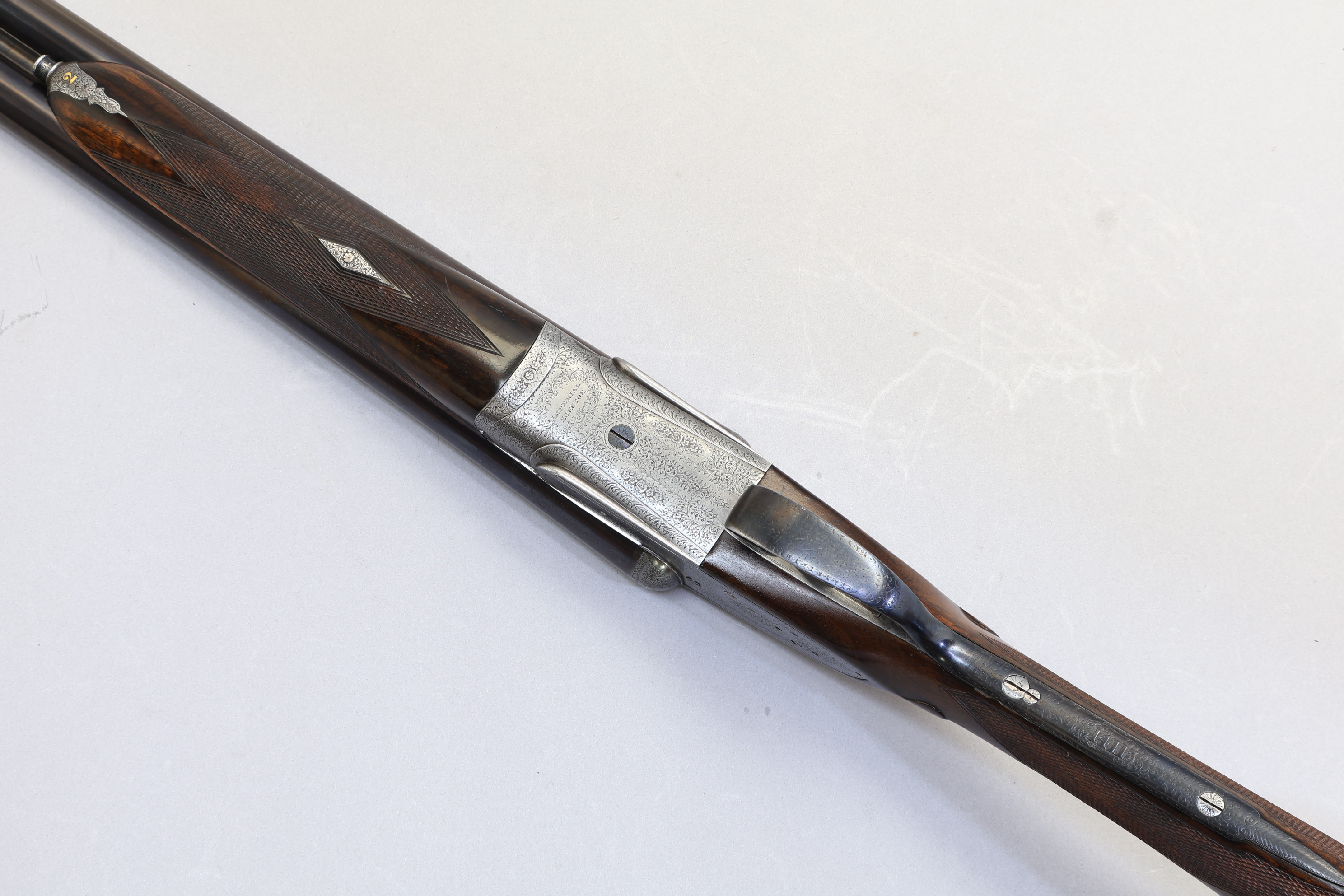 H. J. Hussey Imperial Ejector Sidelock Side by Side, 12 Ga, 28" Barrels-img-3